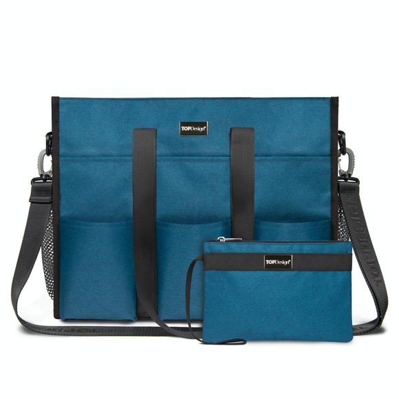 Utility Water Resistant Tote Bag With 22 Exterior & Interior Pockets, Top :| - Picture 1 of 7
